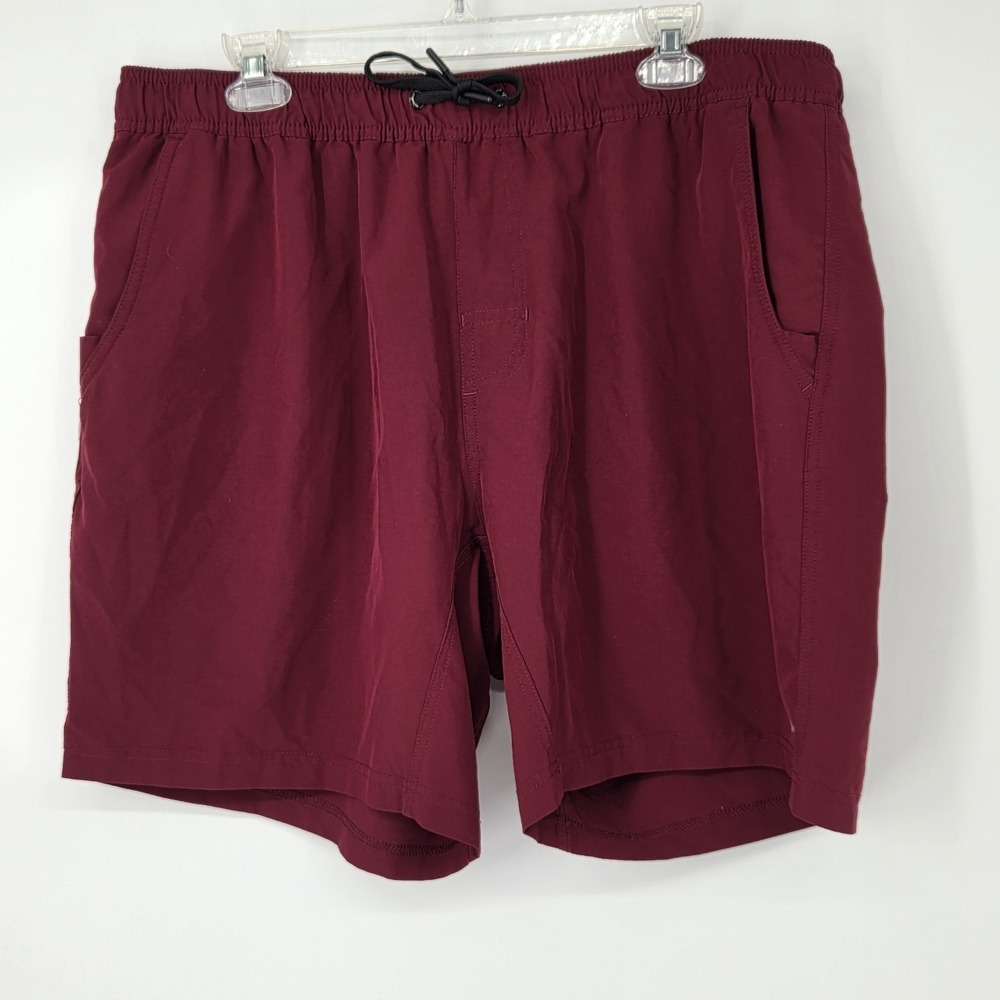 Dixxon The Brad Premium Lined Athletic Shorts Mens 2XL Maroon Red Pockets 7"